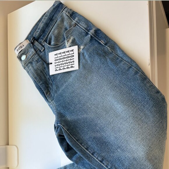 Pistola Denim Monroe Cropped Cigarette Blue Jeans 27 - Picture 7 of 7